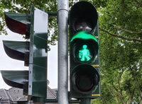 Verkehrstechnik - Lichtsignalanlage mit Fußgängersymbol - Bergmannsampel